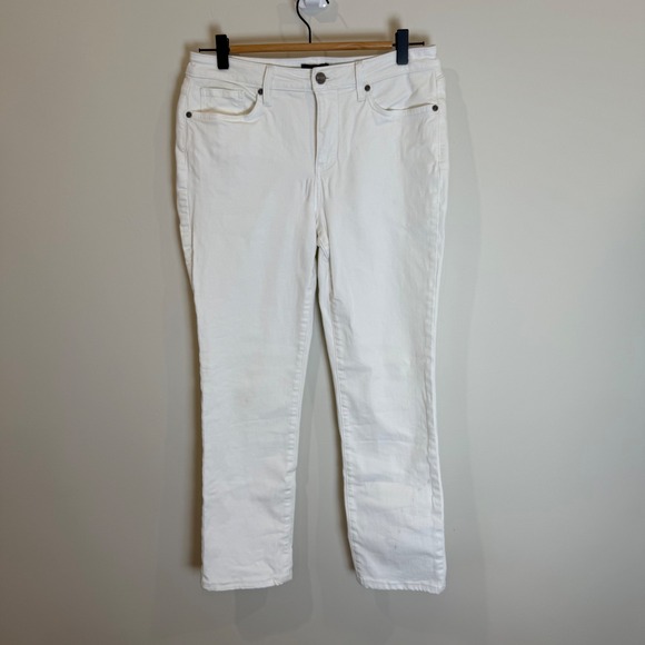 NYDJ Denim - NYDJ Sheri Slim Jeans White Size 8 Lift Tuck Technology Cropped